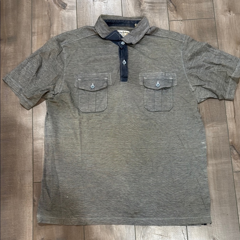 Tommy Bahama Men's Gray Polo Shirt in size Medium